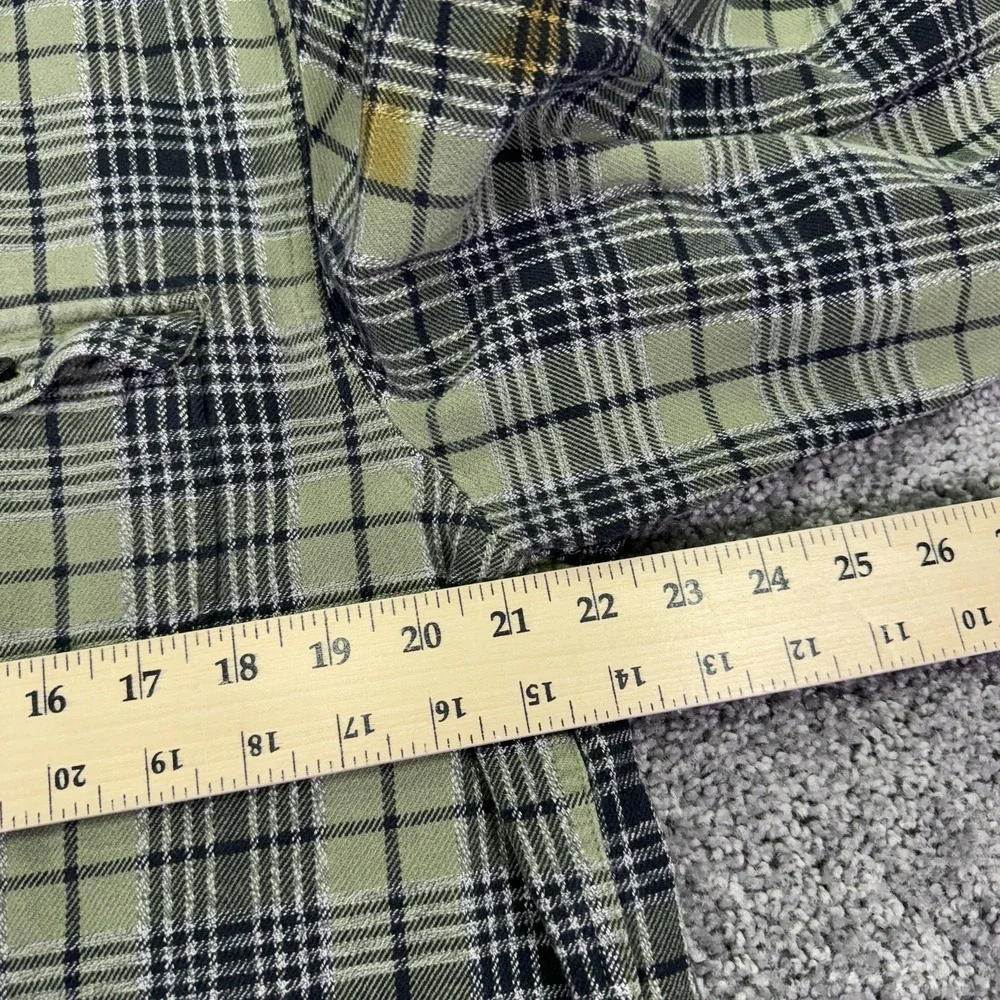 The North Face Shirt Mens Large Green Plaid Flannel Long Sleeve Button Up